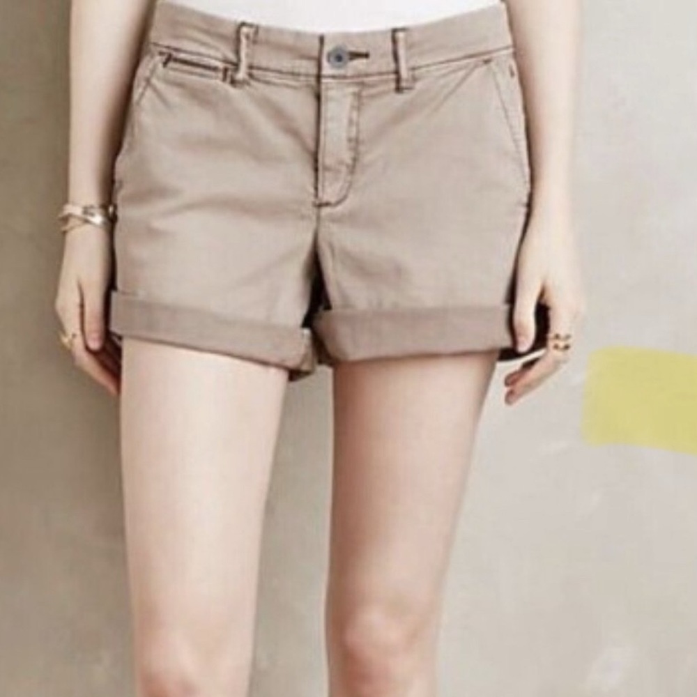 Anthropologie Pilcro Hyphen Dark Khaki Chino Shorts Size 6/28